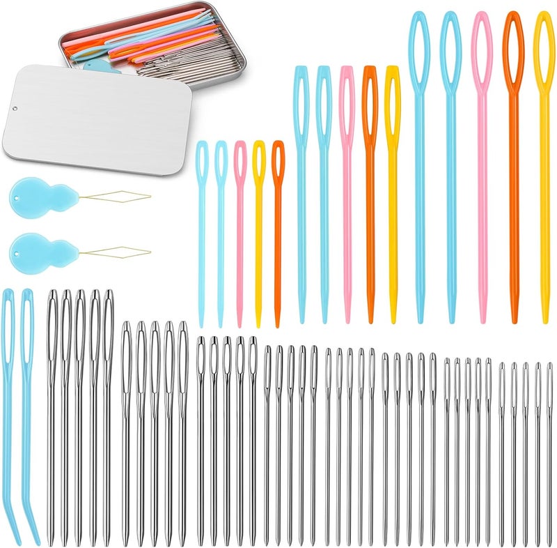 UOOU 68 PCS Large Eye Yarn Needles Set, 8 Sizes Blunt Tapestry Needles for Yarn, Sewing Needle Large Eye for Crochet, Weaving Needle for Knitting and Sewing - Image 1